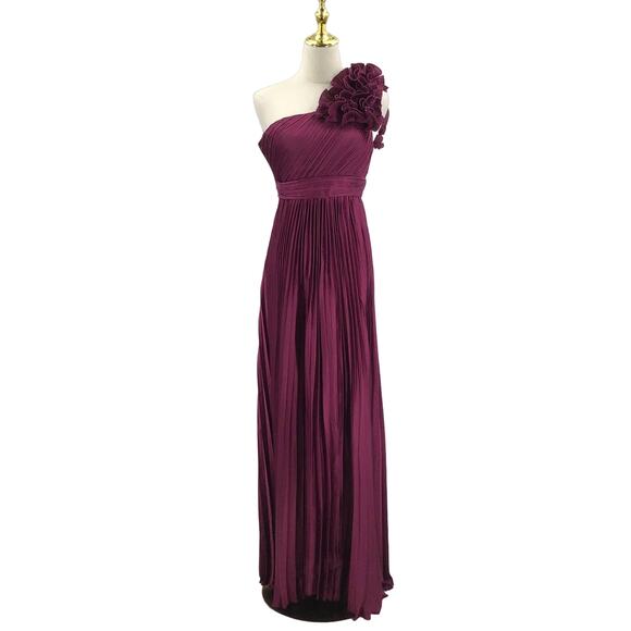 LULU'S SZ XS Purple Radiant Affair Pleated One-Shoulder Maxi Dress NEW B122 - Picture 3 of 10